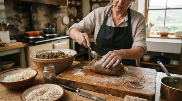 How do you prepare a traditional haggis from scratch?