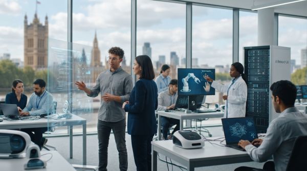 How is the UK government supporting AI research and development?